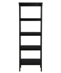 Zago Étagères Étagère En Chêne Massif Noir 4 Rayons 180 Cm