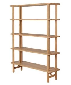 Zago Étagères Étagère En Chêne Naturel Plaqué 4 Rayons De 180 Cm -Vaisseliers Soldes Magasin etagere en chene naturel plaque 4 rayons de 180 cm 3