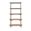 Zago Étagères Etagère En Chêne Naturel Vernis Et Métal Noir
