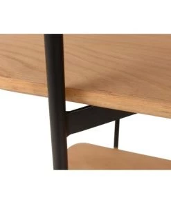 Zago Étagères Etagère En Chêne Naturel Vernis Et Métal Noir -Vaisseliers Soldes Magasin etagere en chene naturel vernis et metal noir 5