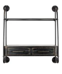 BOITE A DESIGN Étagères Étagère En Fer Noir