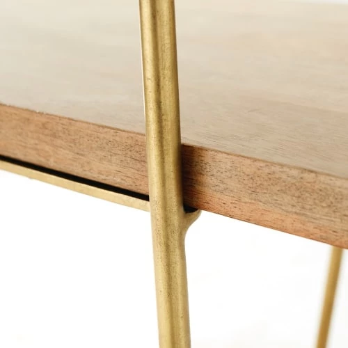 Maisons Du Monde Étagères Étagère En Laiton Et Manguier Massif 3 Maisons Du Monde Étagères Étagère En Laiton Et Manguier Massif – Image 3