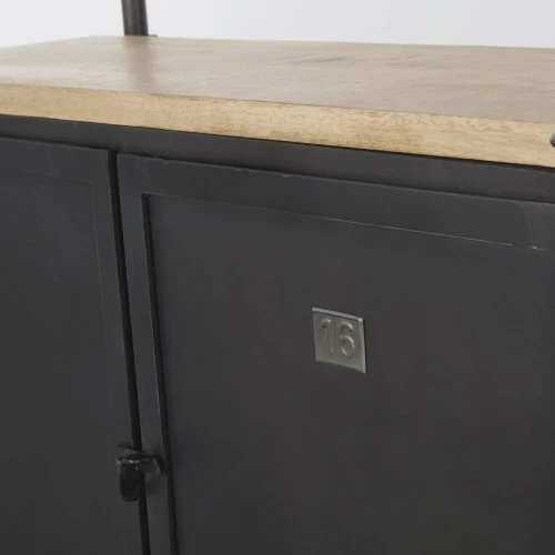 Maisons Du Monde Étagères Etagère En Manguier Massif Et Métal Gris Finition Patinée Et Vieillie 3 Maisons Du Monde Étagères Etagère En Manguier Massif Et Métal Gris Finition Patinée Et Vieillie – Image 3