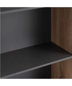 Wadiga Étagères Étagère En MDF Bois Et Gris 4 étagères -Vaisseliers Soldes Magasin etagere en mdf bois et gris 4 etageres 2