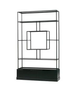 Woood Étagères Étagère En Métal 204x126cm Noir -Vaisseliers Soldes Magasin etagere en metal 204x126cm noir 3