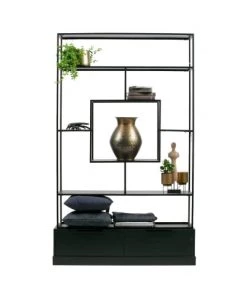 Woood Étagères Étagère En Métal 204x126cm Noir -Vaisseliers Soldes Magasin etagere en metal 204x126cm noir 4