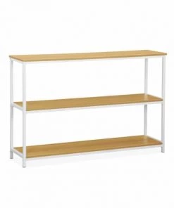 Alice's Garden Étagères Étagère En Métal Blanc Mat Et Décor Bois, 3 Niveaux