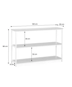 Alice's Garden Étagères Étagère En Métal Blanc Mat Et Décor Bois, 3 Niveaux -Vaisseliers Soldes Magasin etagere en metal blanc mat et decor bois 3 niveaux 4