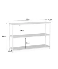 Alice's Garden Étagères Étagère En Métal Blanc Mat Et Décor Bois, 3 Niveaux -Vaisseliers Soldes Magasin etagere en metal blanc mat et decor bois 3 niveaux 5
