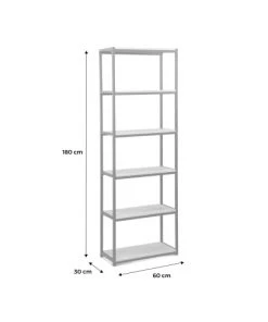 Alice's Garden Étagères Étagère En Métal Blanc Mat Et Décor Bois, 6 Niveaux 11 Alice's Garden Étagères Étagère En Métal Blanc Mat Et Décor Bois, 6 Niveaux -Vaisseliers Soldes Magasin etagere en metal blanc mat et decor bois 6 niveaux 5