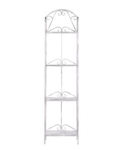 Beliani Étagères Étagère En Métal Blanc Pour Salle De Bains -Vaisseliers Soldes Magasin etagere en metal blanc pour salle de bains 2