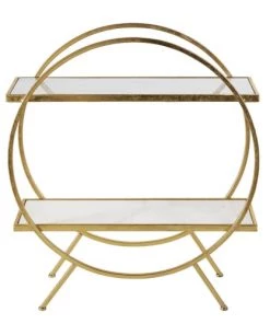 Maisons Du Monde Étagères Etagère En Métal Doré Et Marbre Blanc