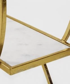 Maisons Du Monde Étagères Etagère En Métal Doré Et Marbre Blanc -Vaisseliers Soldes Magasin etagere en metal dore et marbre blanc 1000 4 40 200366 3