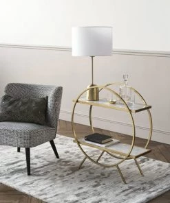 Maisons Du Monde Étagères Etagère En Métal Doré Et Marbre Blanc -Vaisseliers Soldes Magasin etagere en metal dore et marbre blanc 1000 4 40 200366 4