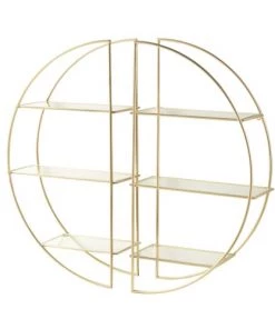 Maisons Du Monde Étagères Etagère En Métal Doré Et Verre