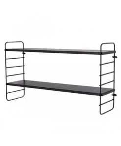 Bloomingville Étagères Étagère En Métal Et Bois Noir 50x65 -Vaisseliers Soldes Magasin etagere en metal et bois noir 50x65 3
