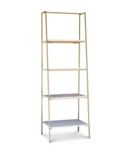 PIB Étagères Etagère En Métal Et Marbre Blanc