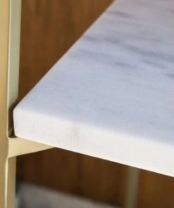 PIB Étagères Etagère En Métal Et Marbre Blanc -Vaisseliers Soldes Magasin etagere en metal et marbre blanc 4