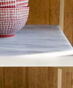 PIB Étagères Etagère En Métal Et Marbre Blanc -Vaisseliers Soldes Magasin etagere en metal et marbre blanc 5