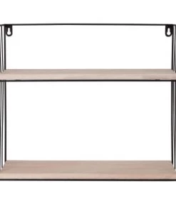 Maisons Du Monde Étagères Etagère En Métal Filaire Noir Et Bois Beige