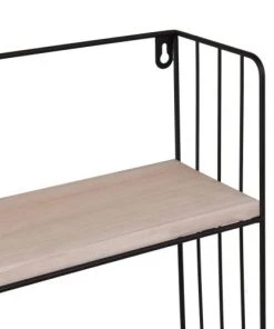 Maisons Du Monde Étagères Etagère En Métal Filaire Noir Et Bois Beige -Vaisseliers Soldes Magasin etagere en metal filaire noir et bois beige 1000 1 28 227988 3