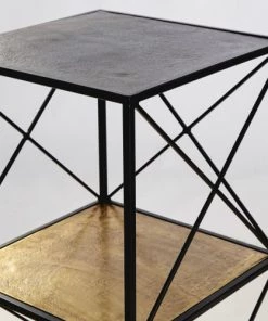 Maisons Du Monde Étagères Etagère En Métal Gris Mat Et Doré Effet Vieilli -Vaisseliers Soldes Magasin etagere en metal gris mat et dore effet vieilli 1000 4 4 190982 8