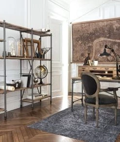 Maisons Du Monde Étagères Etagère En Métal Gris Mat Et Doré Effet Vieilli -Vaisseliers Soldes Magasin etagere en metal gris mat et dore effet vieilli 1000 4 4 190982 9