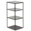 Zago Étagères Etagère En Métal Noir Avec 3 étagère En Verre Trempé