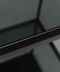 Zago Étagères Etagère En Métal Noir Avec 3 étagère En Verre Trempé -Vaisseliers Soldes Magasin etagere en metal noir avec 3 etagere en verre trempe 2