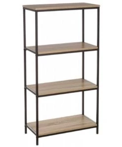 Wadiga Étagères Étagère En Métal Noir Et Bois H116cm