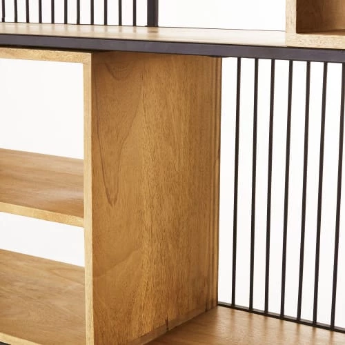 Maisons Du Monde Étagères Étagère En Métal Noir Et Manguier Massif 3 Maisons Du Monde Étagères Étagère En Métal Noir Et Manguier Massif – Image 3