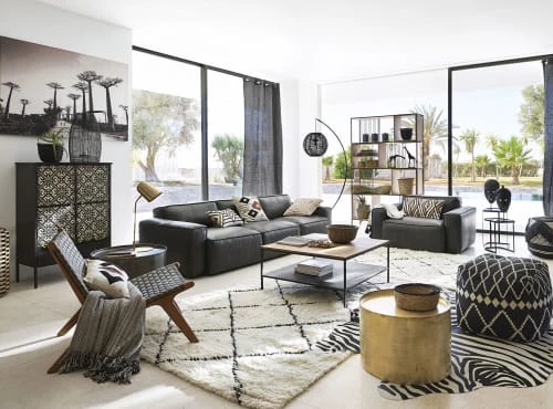 Maisons Du Monde Étagères Étagère En Métal Noir Et Manguier Massif 4 Maisons Du Monde Étagères Étagère En Métal Noir Et Manguier Massif – Image 4