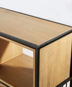 Maisons Du Monde Étagères Etagère En Métal Noir Et Manguier Massif -Vaisseliers Soldes Magasin etagere en metal noir et manguier massif 1000 2 4 209391 3