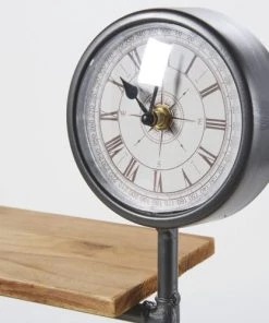 Maisons Du Monde Étagères Etagère En Métal Noir Et Sapin Avec Horloge -Vaisseliers Soldes Magasin etagere en metal noir et sapin avec horloge 1000 0 31 188836 3