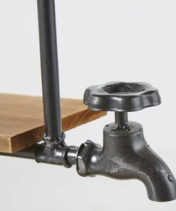 Maisons Du Monde Étagères Etagère En Métal Noir Et Sapin Avec Horloge -Vaisseliers Soldes Magasin etagere en metal noir et sapin avec horloge 1000 0 31 188836 4