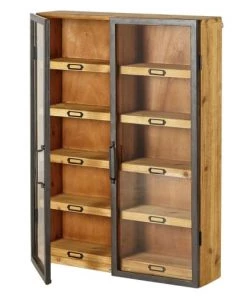 Maisons Du Monde Étagères Etagère En Sapin 2 Portes En Verre -Vaisseliers Soldes Magasin etagere en sapin 2 portes en verre 1000 1 19 189398 3