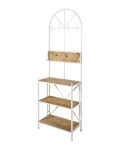 Maisons Du Monde Étagères Etagère En Sapin Et Métal Blanc Effet Vieilli -Vaisseliers Soldes Magasin etagere en sapin et metal blanc effet vieilli 1000 12 7 200374 3