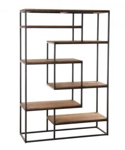 MACABANE Étagères Etagère En Teck Recyclé Et Métal Noir