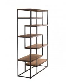 MACABANE Étagères Etagère En Teck Recyclé Et Métal Noir -Vaisseliers Soldes Magasin etagere en teck recycle et metal noir 3
