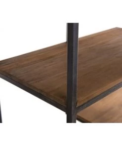 MACABANE Étagères Etagère En Teck Recyclé Et Métal Noir -Vaisseliers Soldes Magasin etagere en teck recycle et metal noir 4