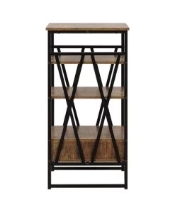 Beliani Étagères Étagère Imitation Bois Foncé Avec Tiroir -Vaisseliers Soldes Magasin etagere imitation bois fonce avec tiroir 3