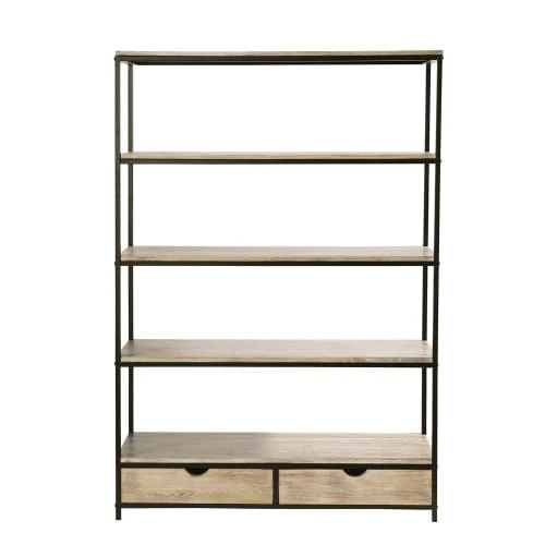 Maisons Du Monde Étagères Étagère Indus 2 Tiroirs En Sapin Massif Et Métal 1 Maisons Du Monde Étagères Étagère Indus 2 Tiroirs En Sapin Massif Et Métal