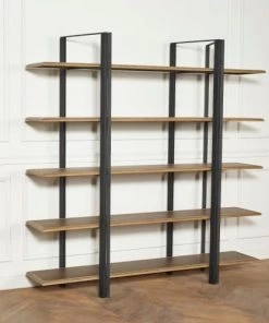 Robin Des Bois Étagères Etagère Indus Chêne Et Métal Laqué Noir -Vaisseliers Soldes Magasin etagere indus chene et metal laque noir 4