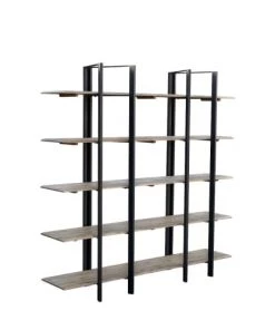 Robin Des Bois Étagères Etagère Indus Chêne Et Métal Laqué Noir -Vaisseliers Soldes Magasin etagere indus chene et metal laque noir 5