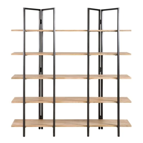 Maisons Du Monde Étagères Étagère Indus En Métal Noir Et Manguier 1 Maisons Du Monde Étagères Étagère Indus En Métal Noir Et Manguier