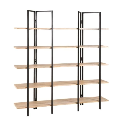 Maisons Du Monde Étagères Étagère Indus En Métal Noir Et Manguier 2 Maisons Du Monde Étagères Étagère Indus En Métal Noir Et Manguier – Image 2