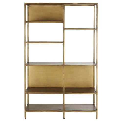 Maisons Du Monde Étagères Etagère Industrielle En Métal Coloris Laiton Patiné Et Vieilli