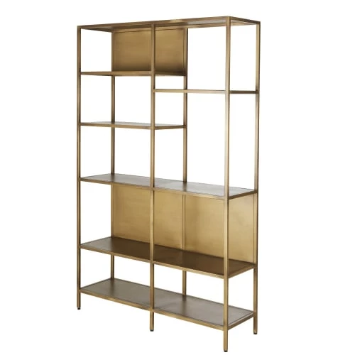 Maisons Du Monde Étagères Etagère Industrielle En Métal Coloris Laiton Patiné Et Vieilli – Image 2