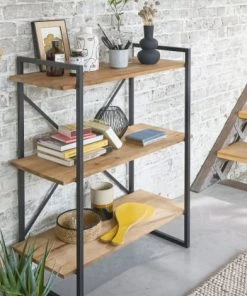 Maisons Du Monde Étagères Etagère Industrielle En Sapin Massif Et Métal Noir -Vaisseliers Soldes Magasin etagere industrielle en sapin massif et metal noir 1000 5 22 216092 1