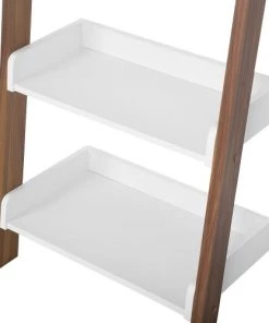 Beliani Étagères Étagère Marron Foncé Blanche -Vaisseliers Soldes Magasin etagere marron fonce blanche 11